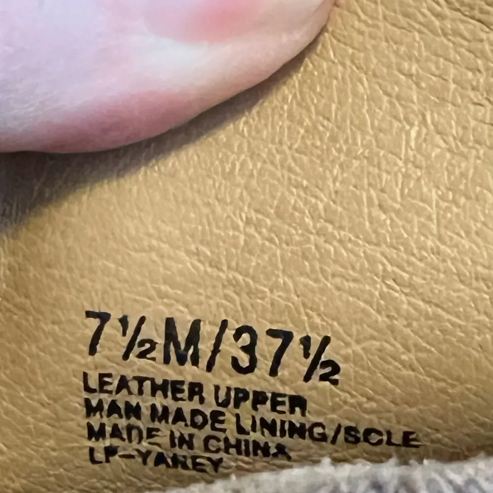 Lucky Brand Booties  LP Yaney Leather Suede Ankle Wedge Size 7.5M Camel Retro